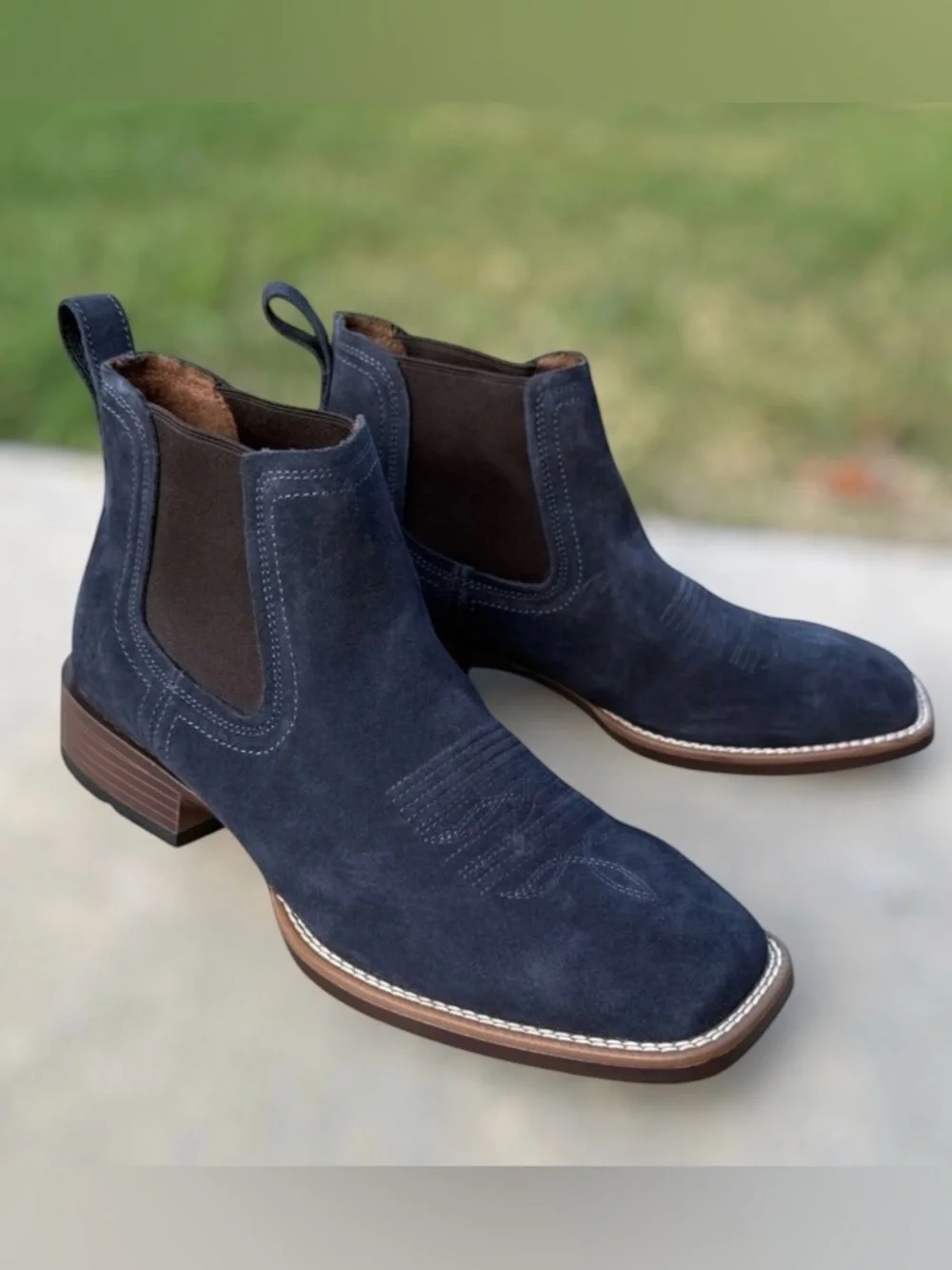 ARIAT BOOKER ULTRA NAVY SUEDE WESTERN BOOT MENS CHELSEA - 10051921 SIZE 11